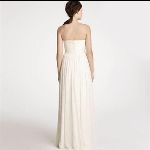 🆕️JCREW Ivory Champagne Silk Chiffon Formal Wedding Gown Bridesmaid Dress 20 - Picture 11 of 12
